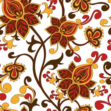 cute floral ornaments vector seamless pattern