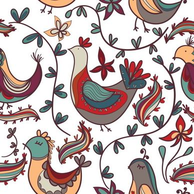 cute floral ornaments vector seamless pattern