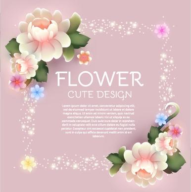 cute flower with pink background art vector