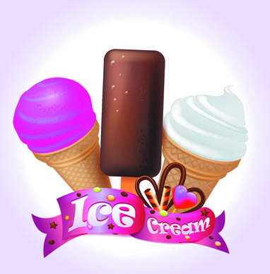 cute ice cream design vector