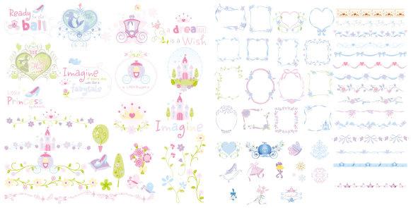 cute lace frames and borders vector set