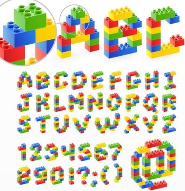 cute original alphabet set vector