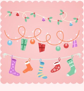 cute pink christmas gift vector background