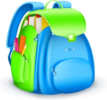 cute school bag design vector
