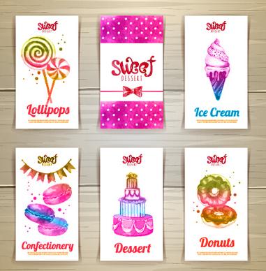 cute sweet cards vectors