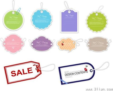 sale tags templates colored classical flat shapes