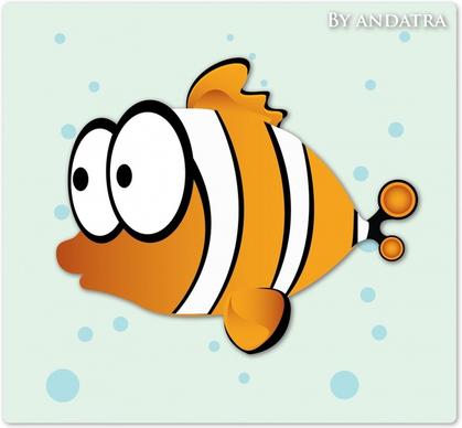 fish painting cute cartoon design
