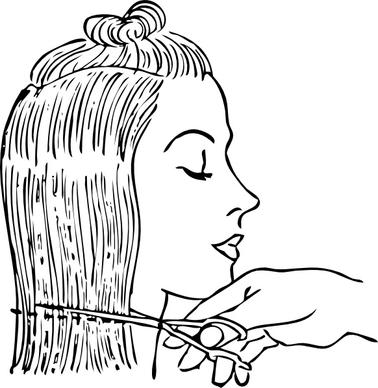 Cutting Woman S Hair clip art