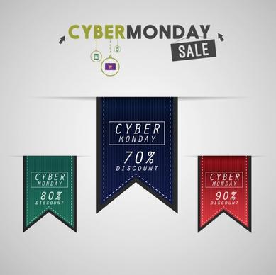 cyber monday sale poster leather ribbon ornament