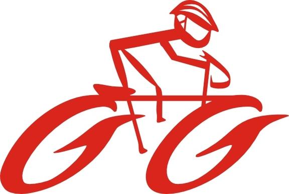 Cyclist On Bike clip art