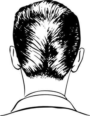 D A Haircut Rear View clip art