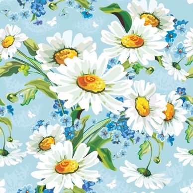 daisy flowers background vector