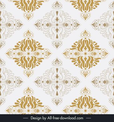 damask seamless pattern template retro symmetric floral