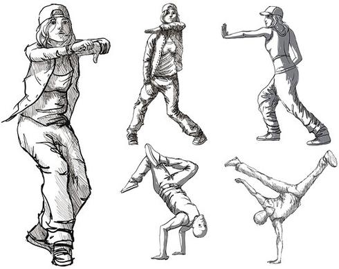 dancing figures vector