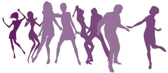 Dancing girls silhouettes vector