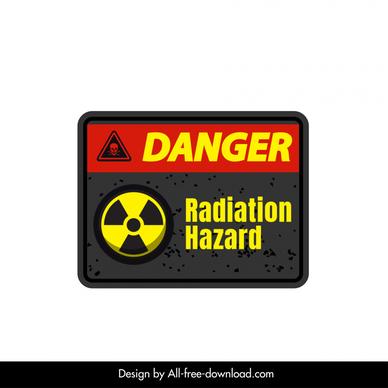 danger radiation hazard sign template flat contrast grunge sketch