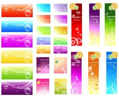 dantasy styles banners with cards vector