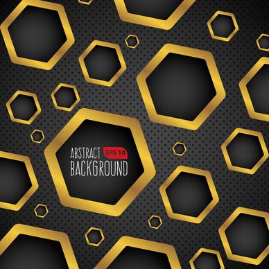dark and gold background with hexagonal holes