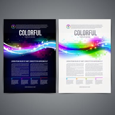 dark blue style brochure cover vector