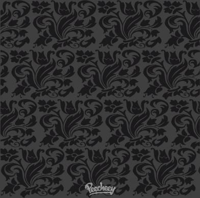 dark damask wallpaper with seamless floral design