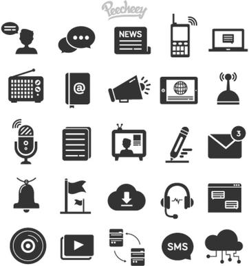dark gray communication icons