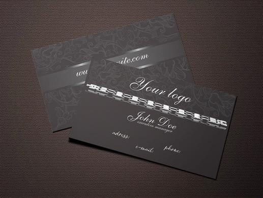 dark jewelry business card free template