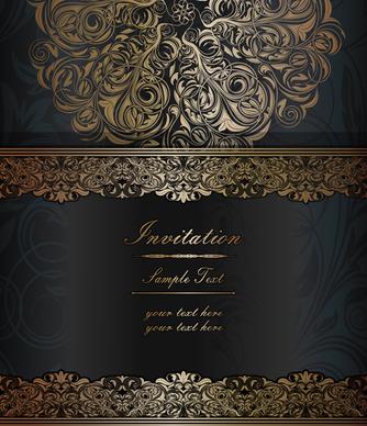 dark style floral vintage backgrounds vector graphics