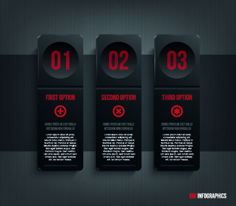 dark style numbers banners vector