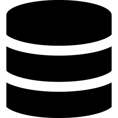 database icon flat black white silhouette geometric shapes