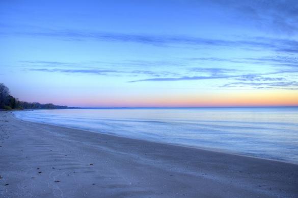 dawn over lake michigan at harrington beach state park wisconsin