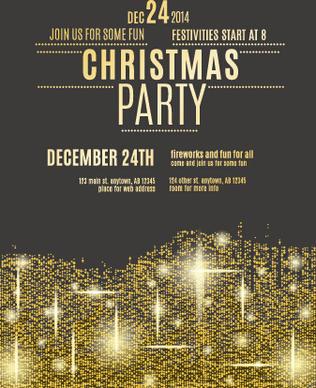 december christmas party flyer cover vector