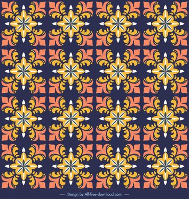decor pattern template classical repeating symmetric flora sketch