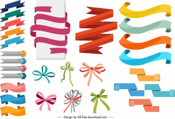 decor ribbon knot templates colorful classic shapes