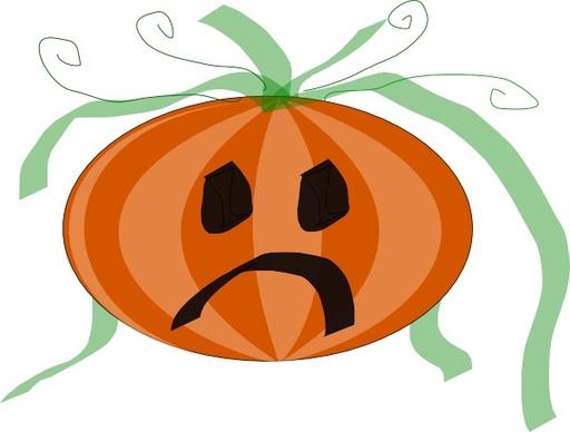 Decorated Sad Pumpkin clip art
