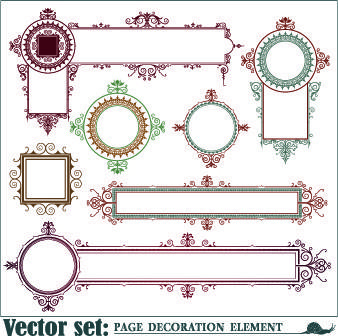 decoration frame element vector set