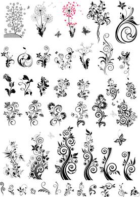 decoration with ornaments floral vector graphics