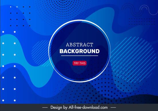 decorative abstract background template blue curves dots decor
