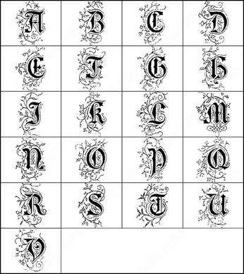 decorative alphabets brush