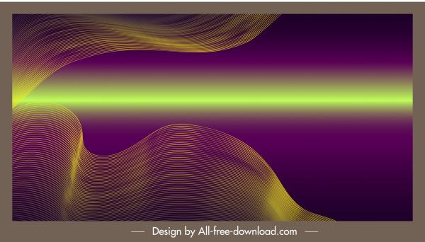 decorative background shining colored dynamic waving lines 3d