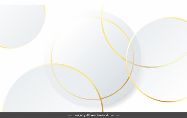 decorative background template bright white design golden circles