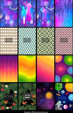 decorative background templates abstract geometric nature cosmos themes