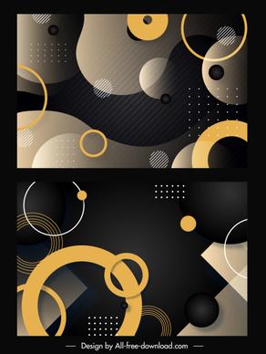 decorative background templates flat geometric decor dark design