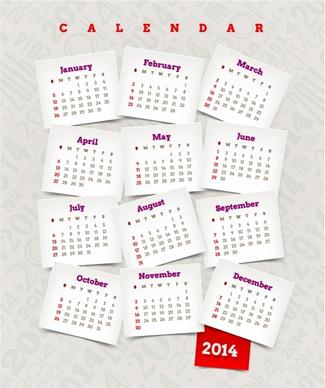Decorative calendar of 2014 year
