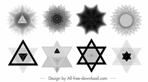 decorative elements illusive geometric symmetric shapes