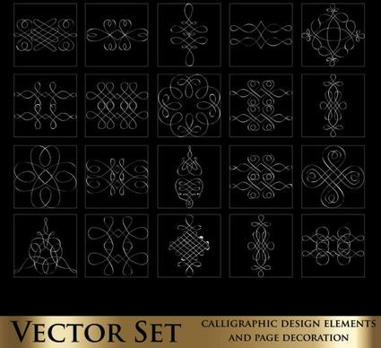 decorative elements line draft 02 vector