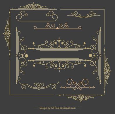 decorative elements templates classical elegant symmetric curves