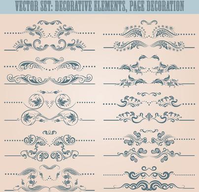decorative elements with page decoration vector