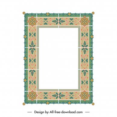 decorative frame template elegant classical symmetric flat design