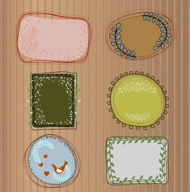 decorative frames collection colorful handdrawn sketch