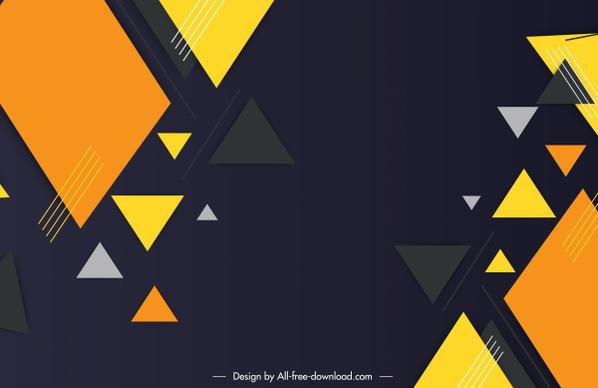 decorative geometric background modern colorful flat triangles sketch